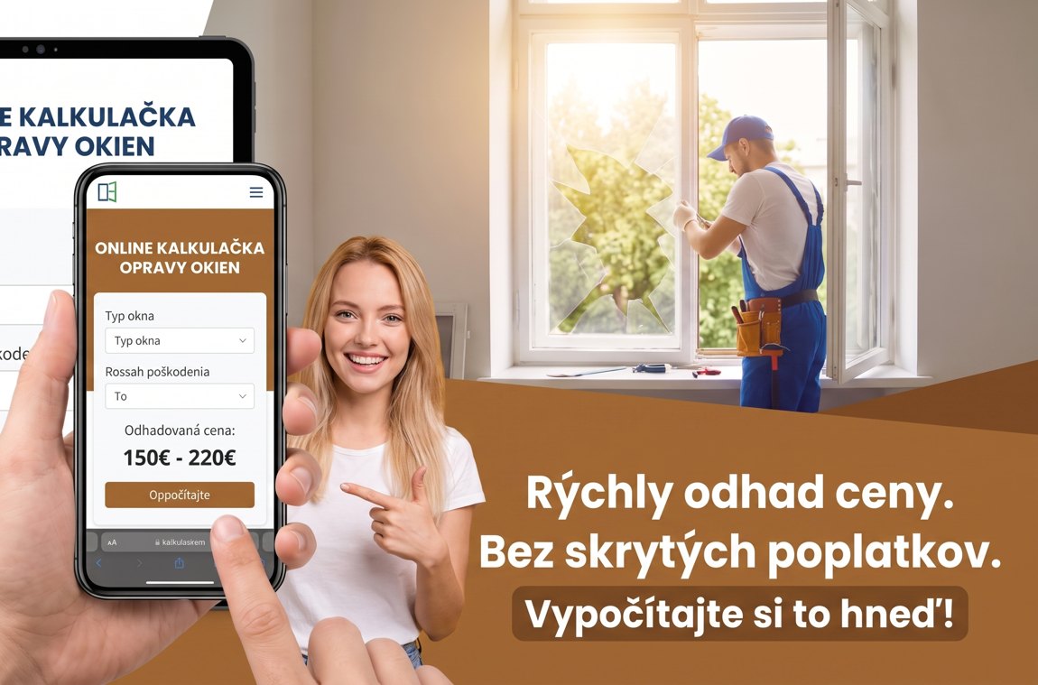 Online kalkulačka ceny opravy okien